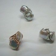 Anello argento 925 con doppia perla