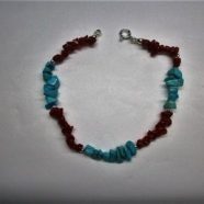 Bracciale in corallo e turchese