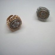 Anello argento 925 con zirconi e cammeo inciso