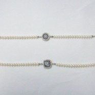 Bracciale perle con cammeo centrale e zirconi