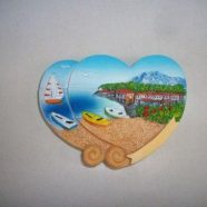 Magnete doppio cuore con spiaggia